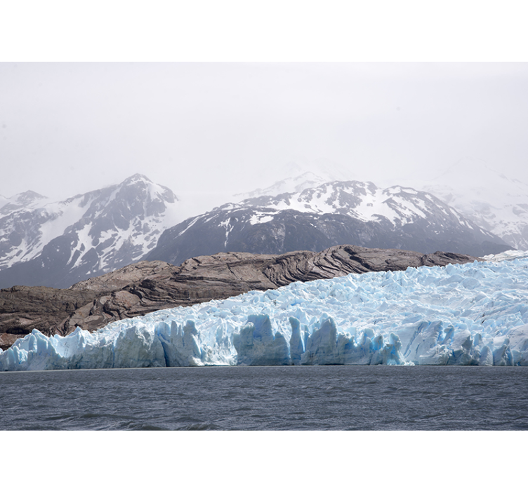 Papel pintado paisaje escena de glaciar en montaña - TenVinilo
