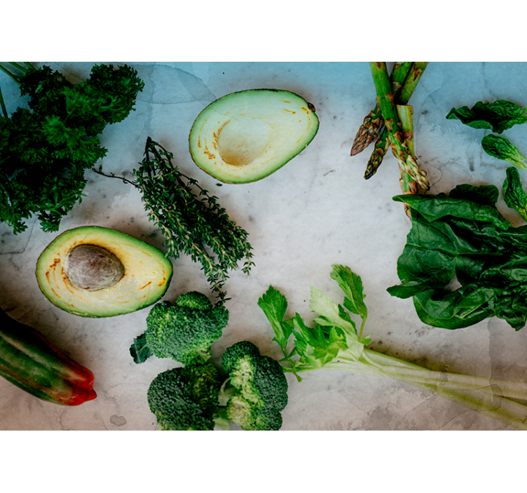 Mural para cocina arreglo fresco de aguacates - TenVinilo