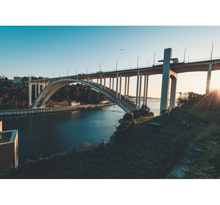 Fotomural ciudad vista del puente arquitectónico - TenVinilo