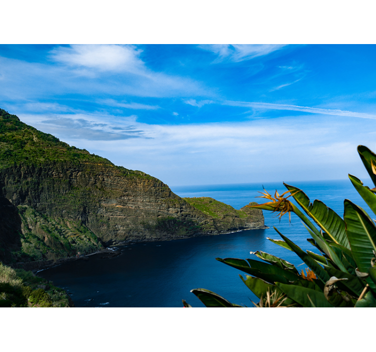 Papel pintado paisaje vista de montaña y mar - TenVinilo
