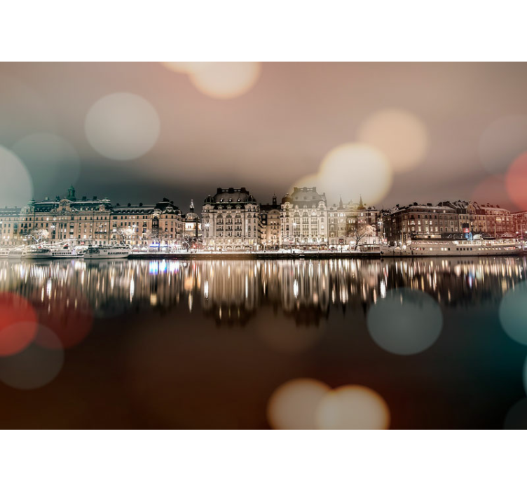 Fotomural ciudad espejo de la ciudad escénica - TenVinilo