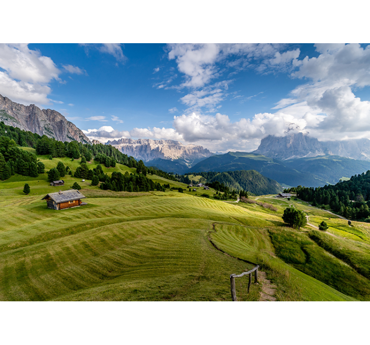 Papel pintado paisaje vista de serenidad montañosa - TenVinilo