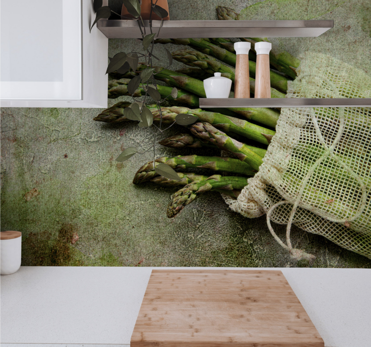 Mural de pared flores delicias de espárragos - TenVinilo