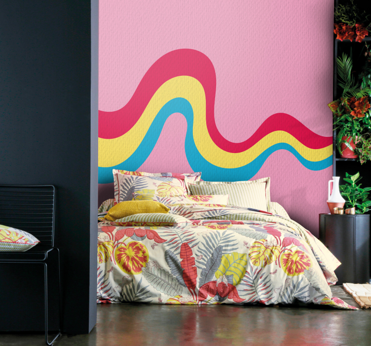 Fotomural moderno ola rayas - TenVinilo