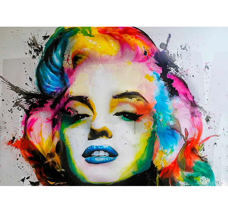 Papel pintado salón colorido de Marilyn Monroe - TenVinilo