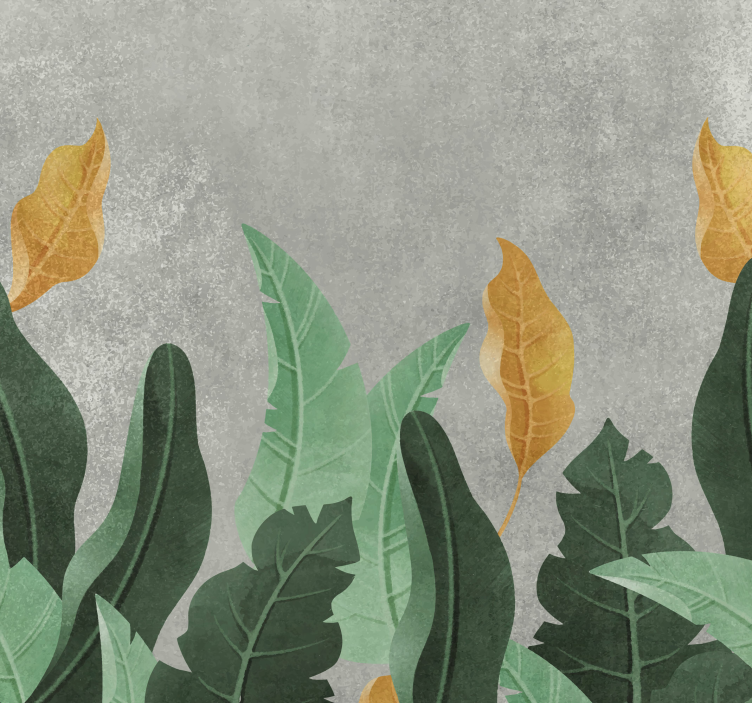Papel pintado salón las plantas en el concreto - TenVinilo