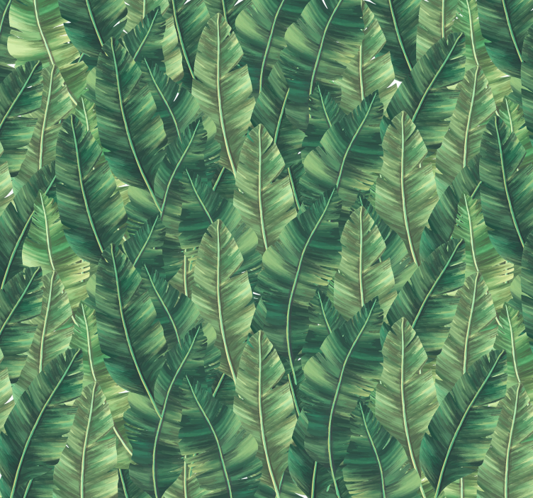 Papel pintado verde de hojas grandes - TenVinilo