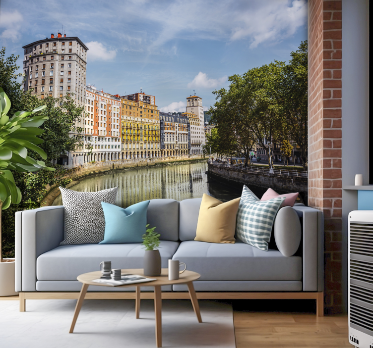 Fotomural ciudad bilbao Río Nervión - TenVinilo