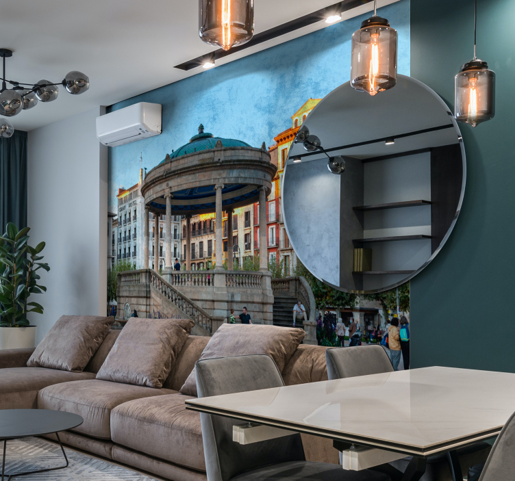 Foto mural ciudad Plaza del Castillo Pamplona - TenVinilo