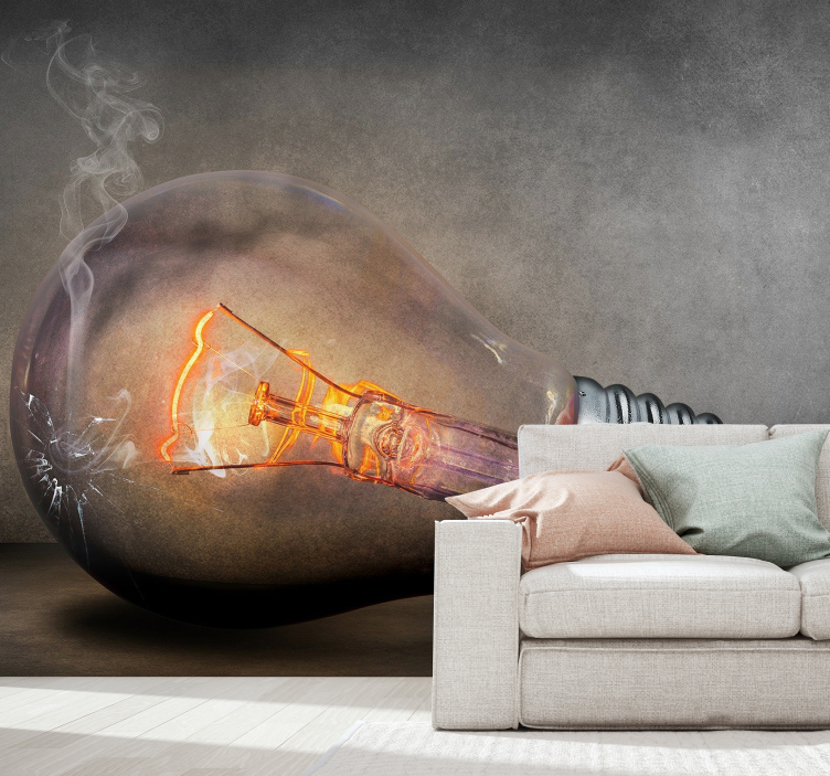 Papel pintado 3D bombilla quemada - TenVinilo