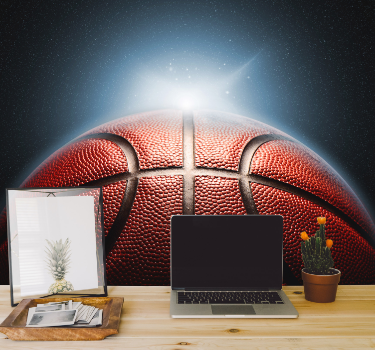 Fotomural 3D planeta baloncesto - TenVinilo