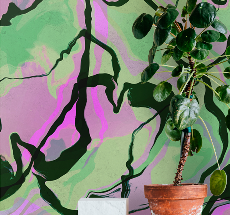 Fotomural abstracto composición de formas orgánicas - TenVinilo