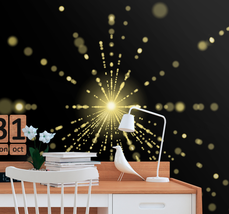 Fotomural abstracto estallido de luz radiante - TenVinilo