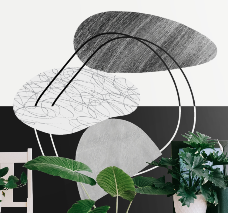 Fotomural abstracto formas geométricas monocromáticas - TenVinilo