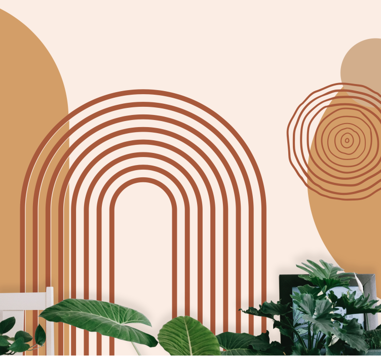 Fotomural abstracto líneas curvas geométricas - TenVinilo