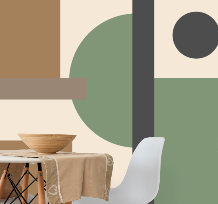 Fotomural abstracto organización de formas geométricas - TenVinilo