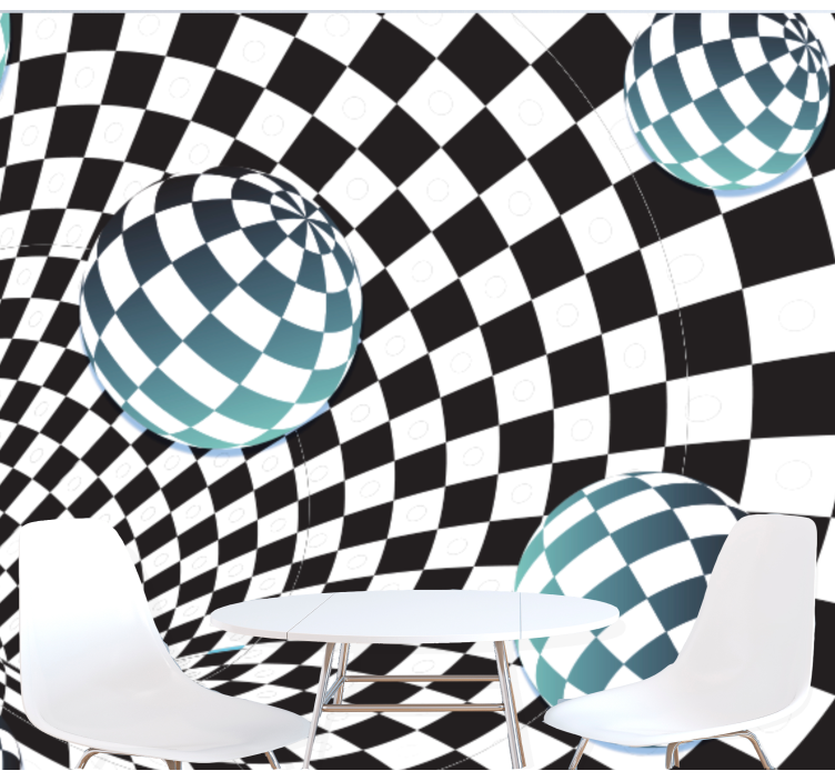 Fotomural abstracto patrón de esferas ilusorias - TenVinilo