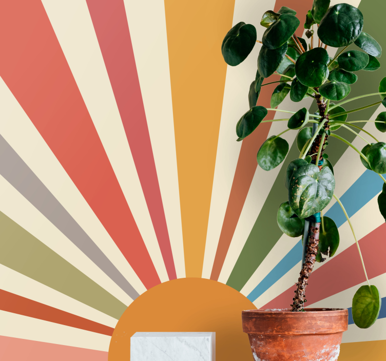 Fotomural abstracto patrón rayos del amanecer - TenVinilo