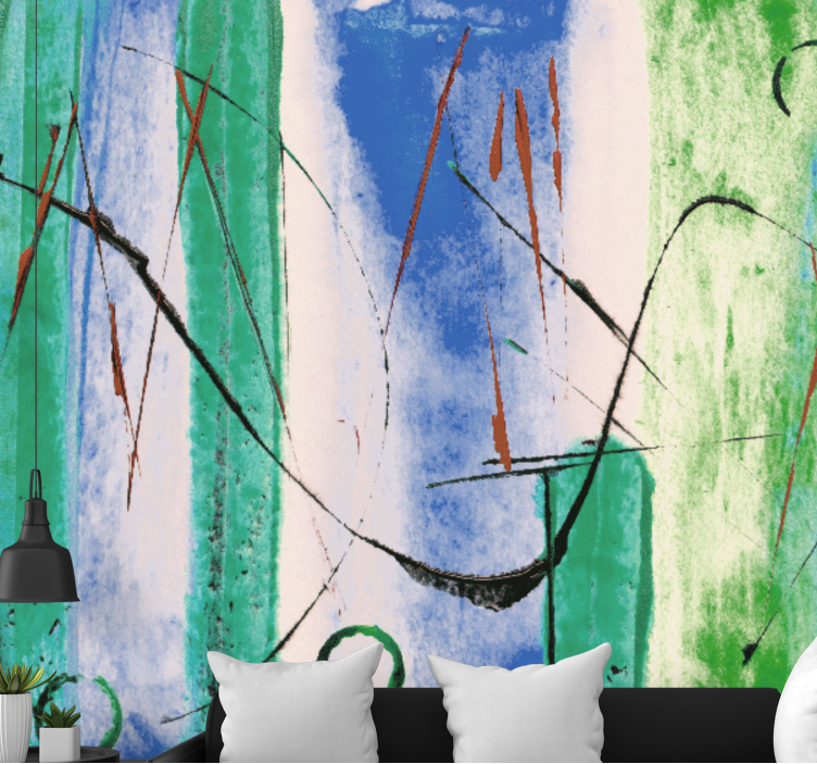 Fotomural abstracto patrones de líneas dinámicas - TenVinilo