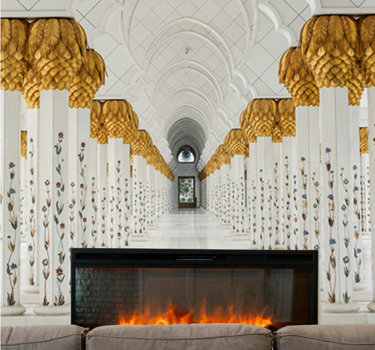 Fotomural africano vestíbulo de columnas majestuoso - TenVinilo