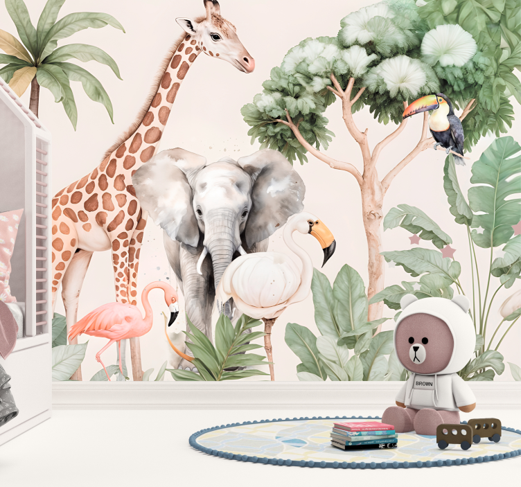 Fotomural animal paisaje de sabana - TenVinilo