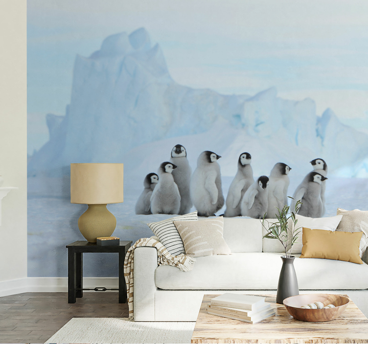 Fotomural animales pingüinos en la Antártida - TenVinilo