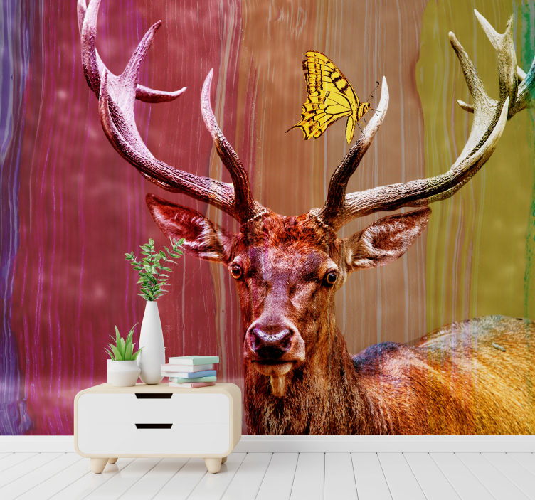 Fotomural animales cabeza de ciervo majestuoso - TenVinilo