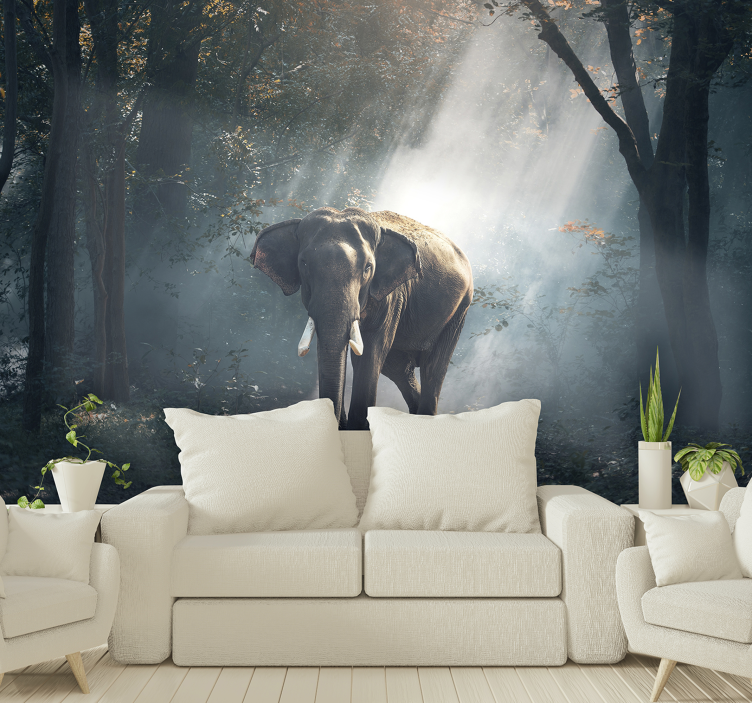 Fotomural animales elefante del bosque majestuoso - TenVinilo