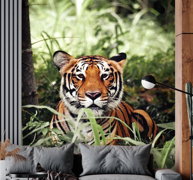 Fotomural animales experiencia tigre real - TenVinilo
