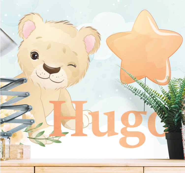 Fotomural animales personaje de león tierno - TenVinilo