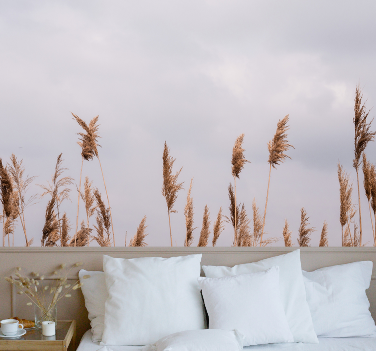 Fotomural árboles siluetas de hierba alta - TenVinilo