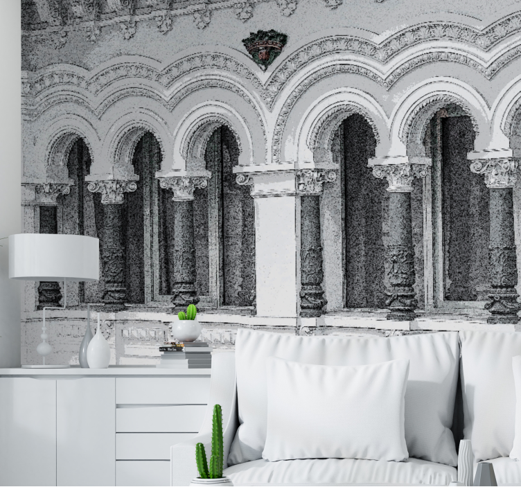Fotomural arte clásico detalle de arcos arquitectónicos - TenVinilo