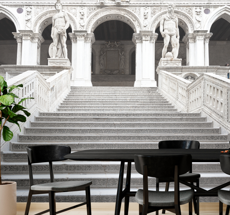 Fotomural arte clásico escaleras de piedra majestuosas - TenVinilo