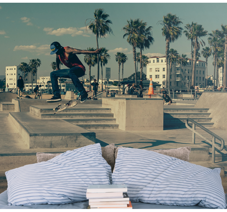 Fotomural arte urbano patinador en acción - TenVinilo