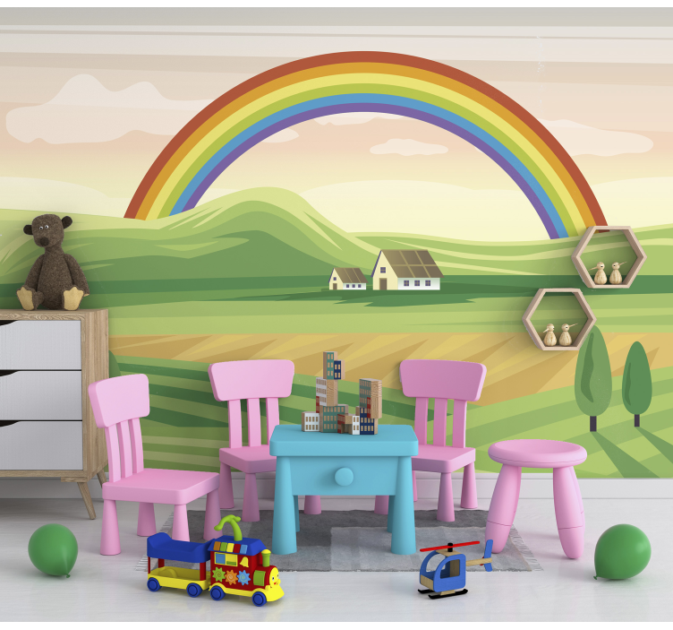 Mural de pared infantil paisaje arcoiris - TenVinilo