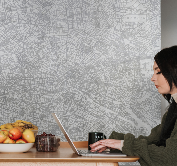 Fotomural de Berlín Mapa de la ciudad de berlín - TenVinilo