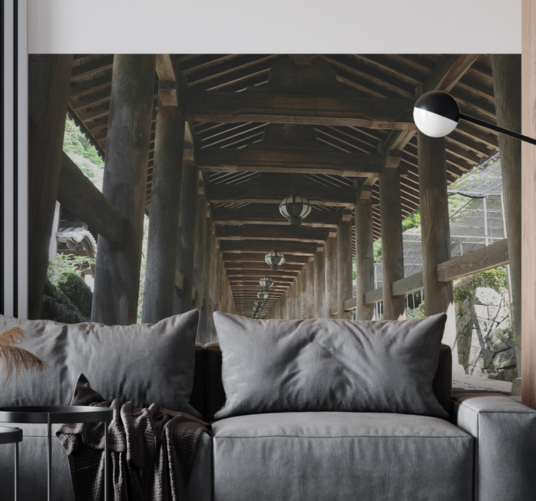 Fotomural bosque vista del sendero de madera - TenVinilo