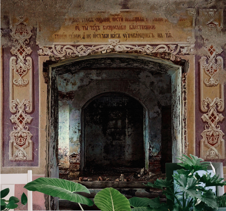 Fotomural ciudad arquitectura retro abandonada - TenVinilo