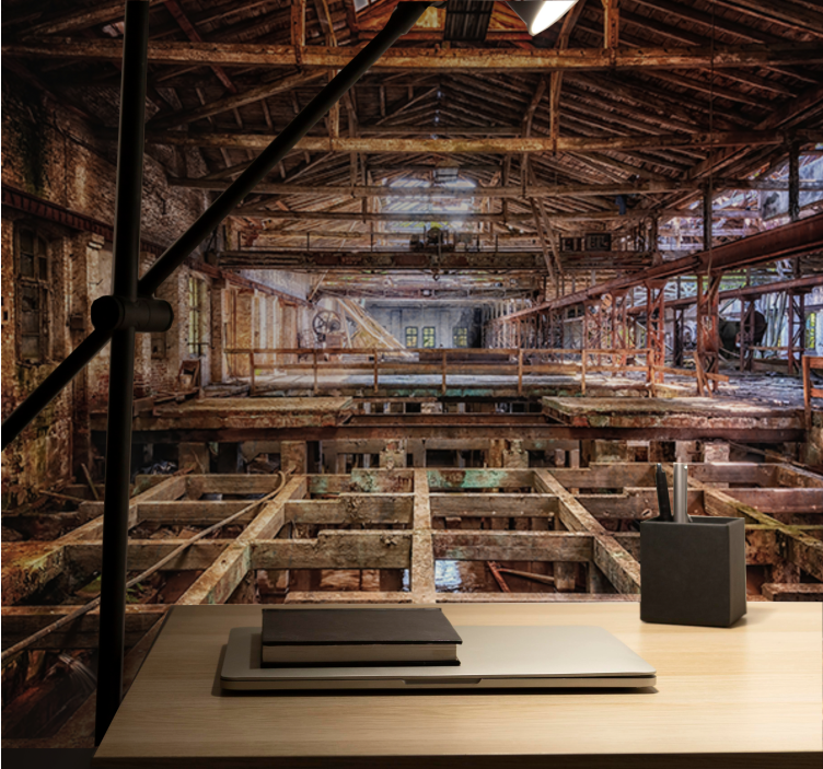 Fotomural ciudad espacio industrial abandonado - TenVinilo