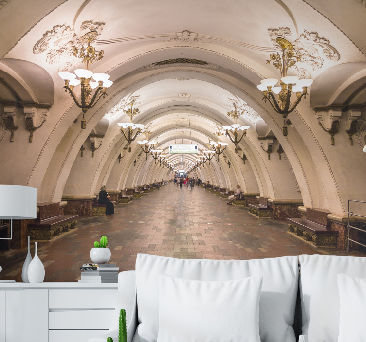 Fotomural ciudad gran pasaje subterráneo - TenVinilo