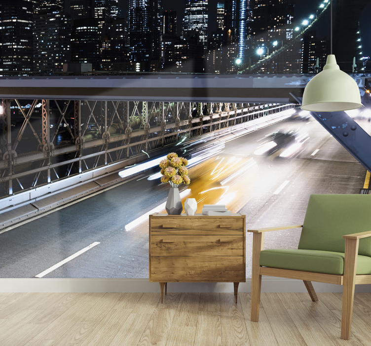 Fotomural ciudad luces nocturnas de la ciudad - TenVinilo