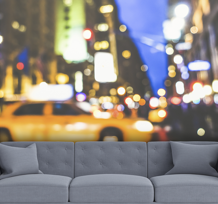 Fotomural ciudad noche urbana ocupada - TenVinilo