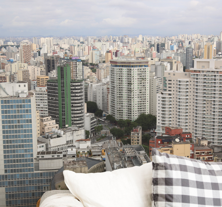 Fotomural ciudad perspectiva del paisaje urbano - TenVinilo