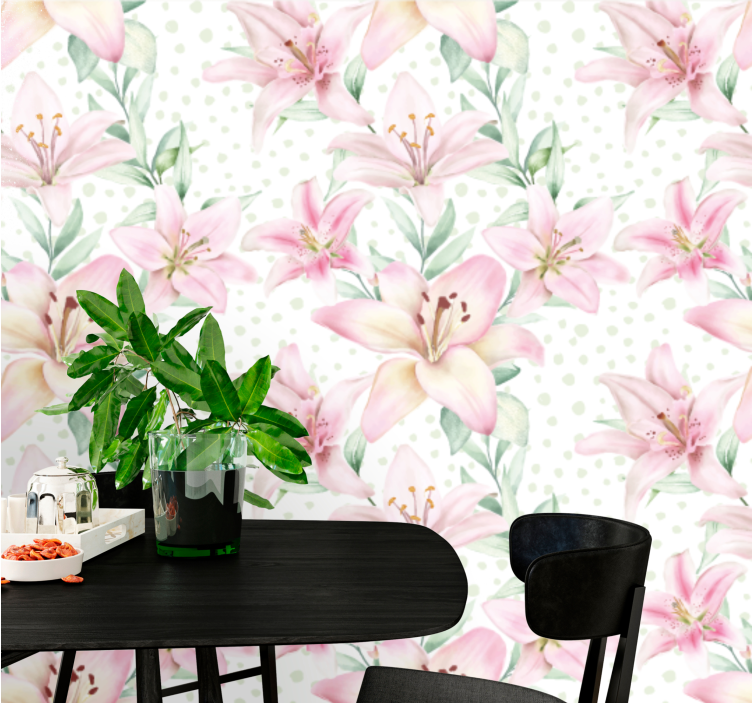 Fotomural de amapolas lirio floral delicado - TenVinilo