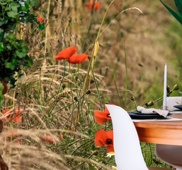 Fotomural de amapolas serenidad en pradera - TenVinilo
