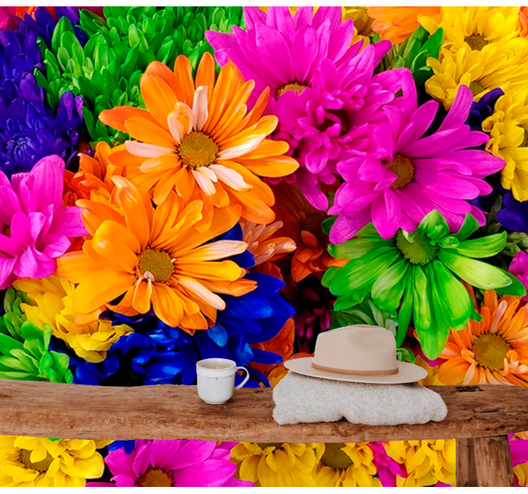 Fotomural flores Crisantemo colorido - TenVinilo