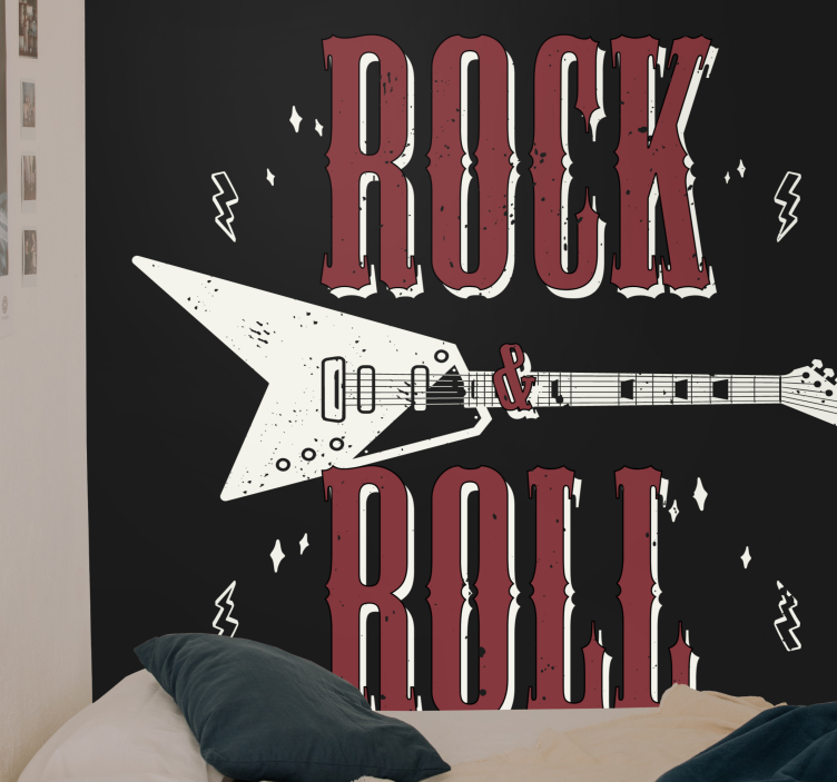 Fotomural de música diseño de guitarra rockera - TenVinilo