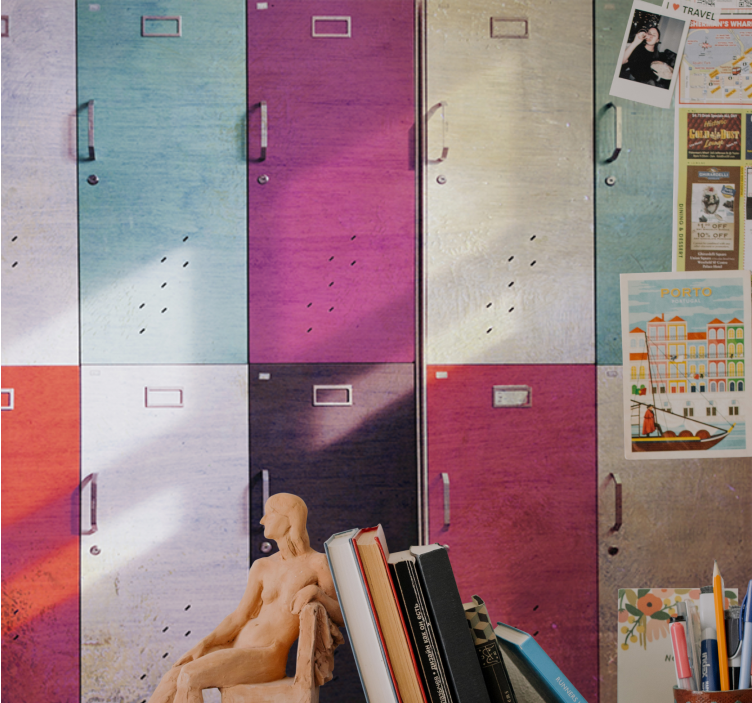 Fotomural de música puertas de taquilla coloridas - TenVinilo