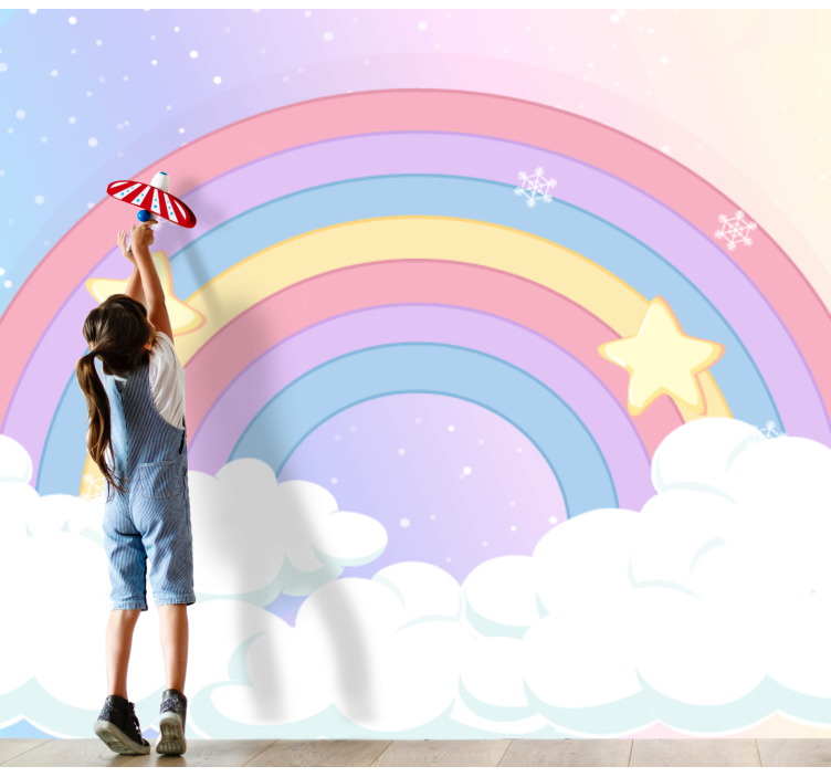 Fotomural naturaleza Arcoiris de dibujos animados coloridos - TenVinilo