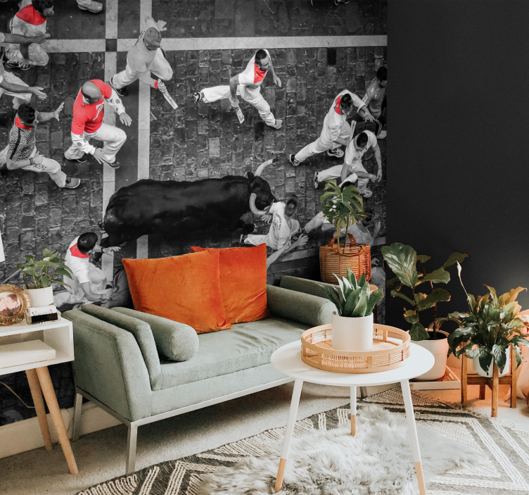 Fotomural de personas encierro de San Fermín - TenVinilo